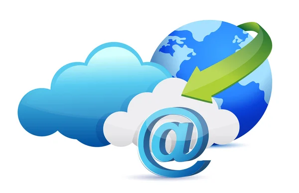 At sign cloud computing moving concept — Stock Photo, Image