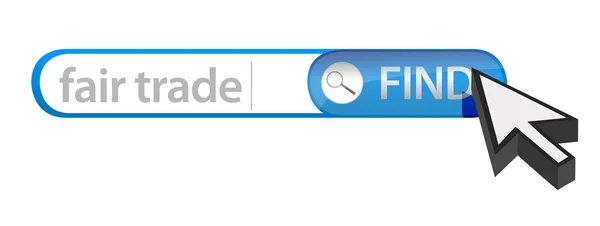 Search bar containing a fair trade concept — Stock Photo, Image