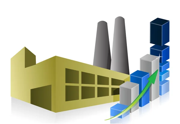 Gráfico de negocios, fábrica, planta de energía — Foto de Stock