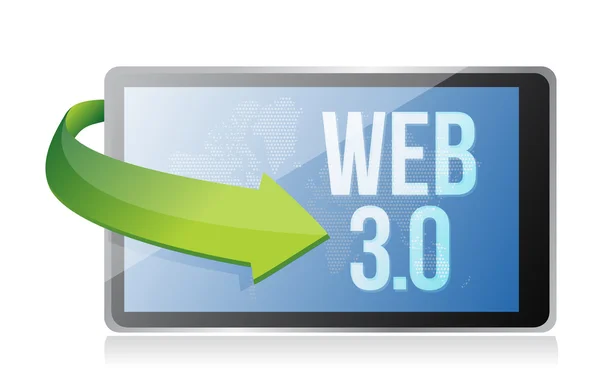 Word Web 3.0 on a tablet, seo concept — Stockfoto