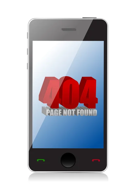 404-fout op een telefoon — Stockfoto