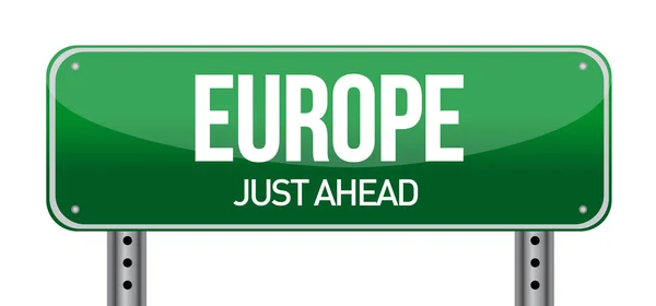 Europe road sign direction — Stock Photo, Image