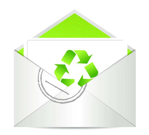 Ecology envelope with symbol of recycling — Stock Photo, Image