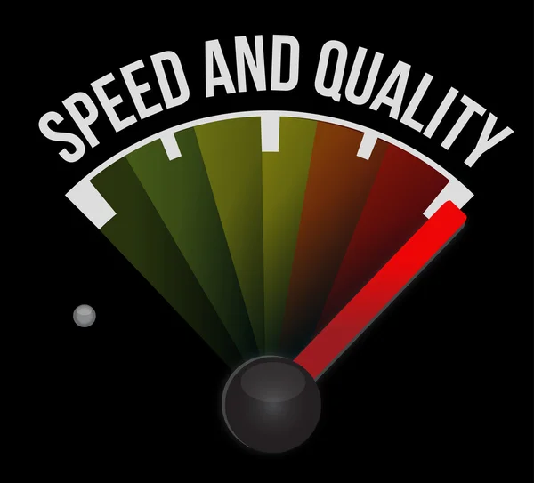 Speed and quality speedometer — Stock Photo, Image