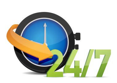watch 24 7 Concept clipart