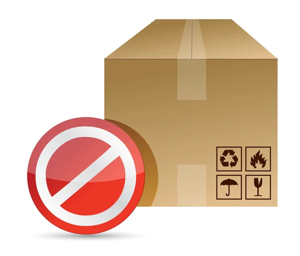 Niet, niet ondertekenen op een bruine doos verpakking — Stockfoto