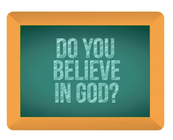 Do you believe in god blackboard — Stock Photo, Image