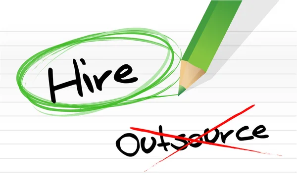 Choosing to Hire instead of Outsource — Stock Photo, Image