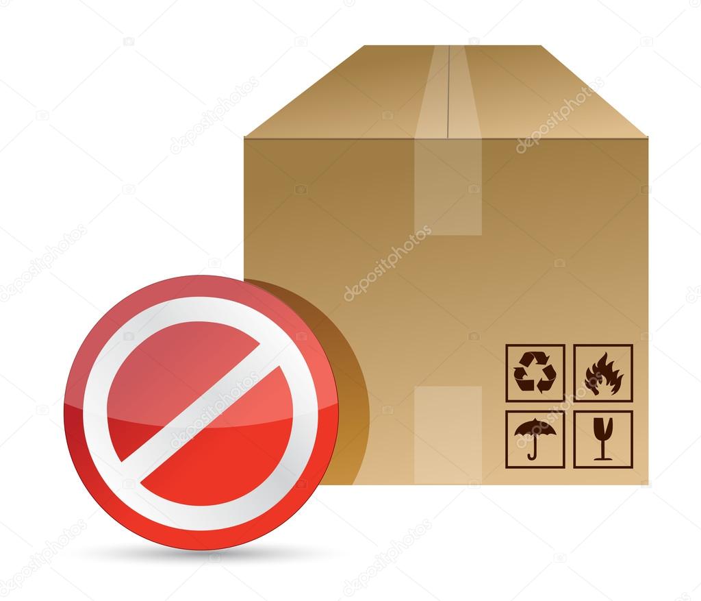 do not, dont sign on a brown box packaging