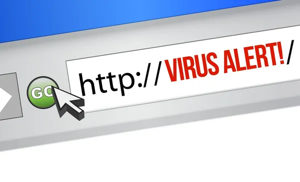 Virus Alerta Signo navegador — Foto de Stock