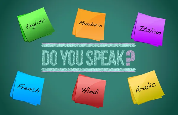 Do you speak board illustration design — Stock Photo, Image