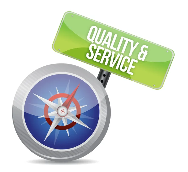 Konzeptioneller Qualitäts- und Dienstleistungskompass — Stockfoto
