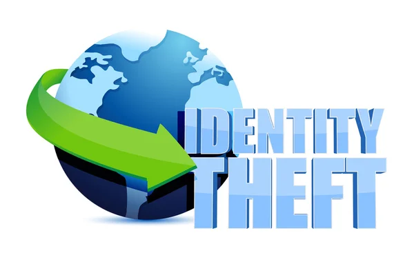 Identity theft globe sign — Stock Photo, Image