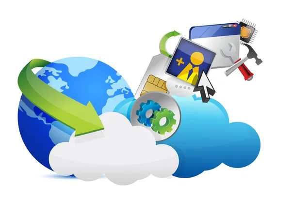 Cloud of colorful application icons — Stock Photo, Image