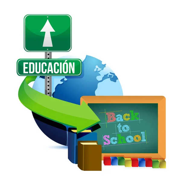 Concepto globo educativo diseño español — Foto de Stock