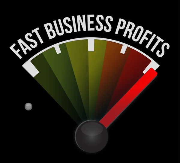 Fast business profits speedometer — Stock Photo, Image