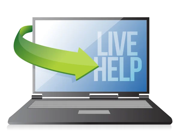 Laptop computer live help — Stock Photo, Image