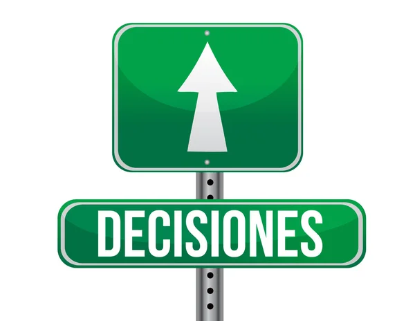 Decision green sign in spanish — Stock Photo, Image