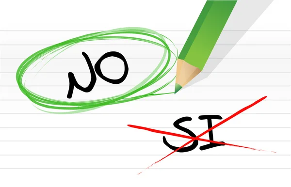 Yes and no selection in Spanish — Stock Photo, Image