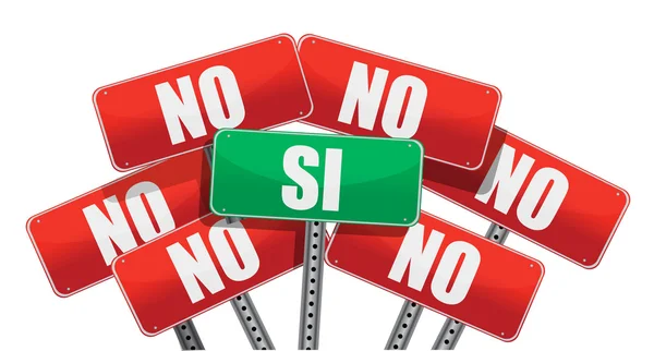 Sí y No hay signos en español — Foto de Stock