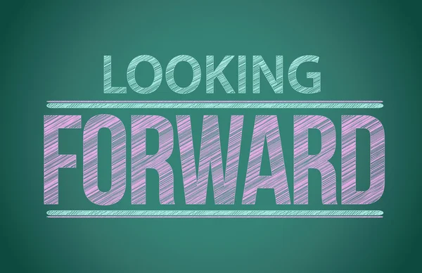 Words "looking forward" written on blackboard — Stock Photo, Image