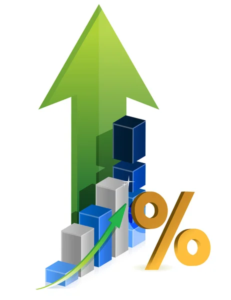 Gráfico de negócios percentual de desconto — Fotografia de Stock