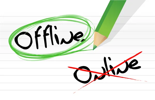 Online und offline Auswahlmöglichkeiten — Stockfoto