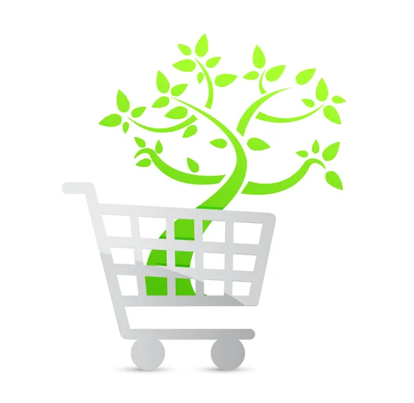 Shopping cart icon, organic — Stock Photo, Image