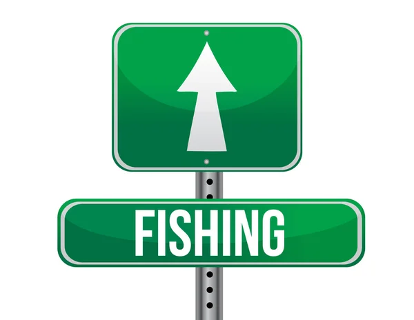 Fishing traffic road sign — Stock Photo, Image