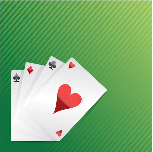 Karty i zestaw kart do gry na stole — Zdjęcie stockowe