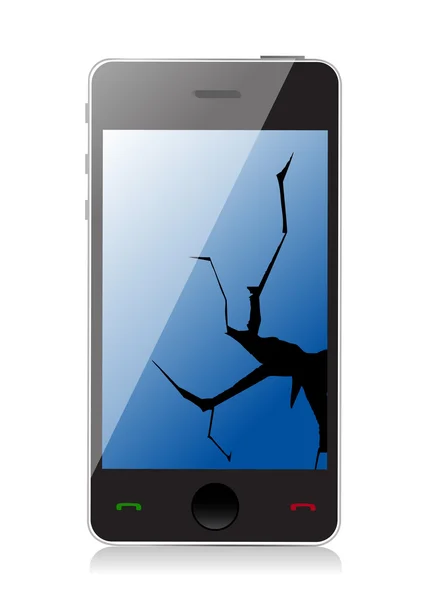 Sprucken skärm phone — Stockfoto