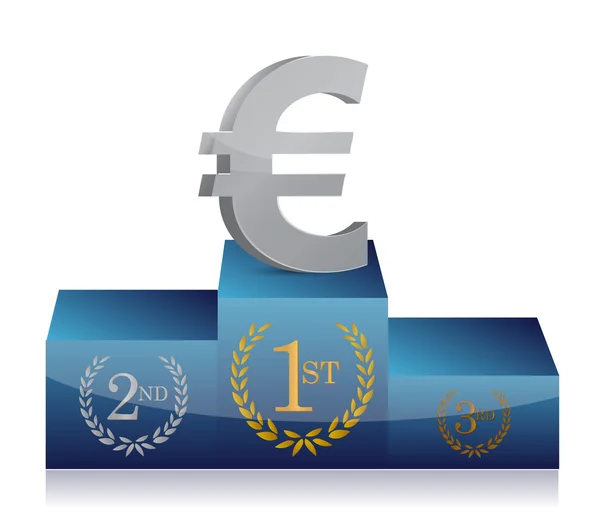 Podio del ganador del euro — Foto de Stock