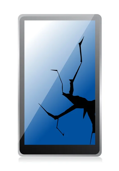 Broken tablet — Stock Photo, Image