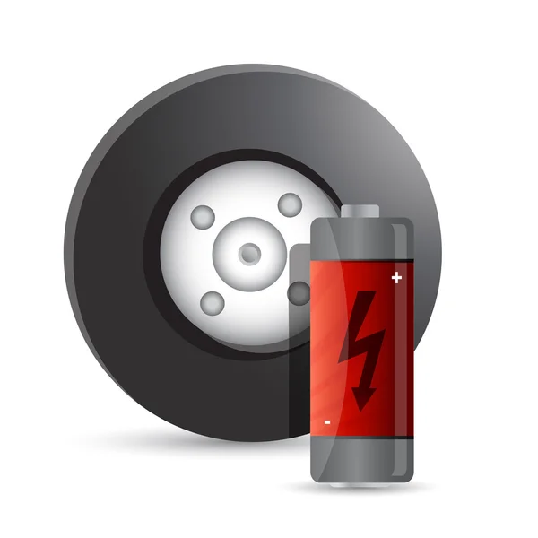 Wheel and battery — Stock Photo, Image