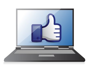 dizüstü bilgisayar başparmak yukarı