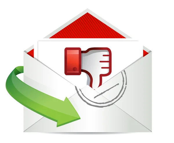 Mail Dislike Thumb down Sign — Stock Photo, Image