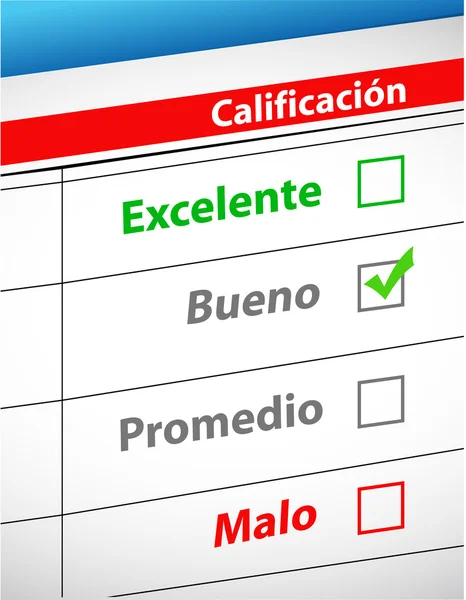 Concepto de selección de feedback en español — Foto de Stock