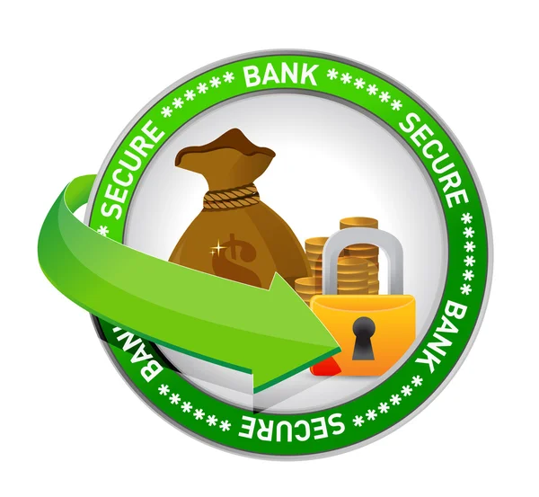 Banka bezpečné peníze ikonou pečeť — Stock fotografie
