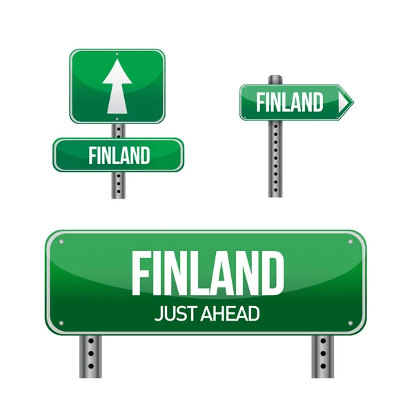 Finnország ország út jel — Stock Fotó