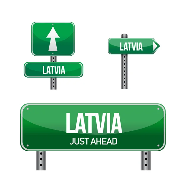 Latvia Country road sign — Stock Photo, Image