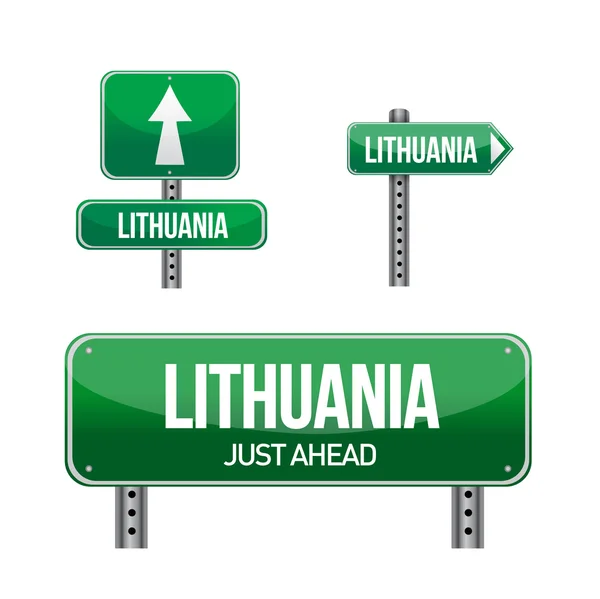 Lithuania Señal de carretera del país — Foto de Stock