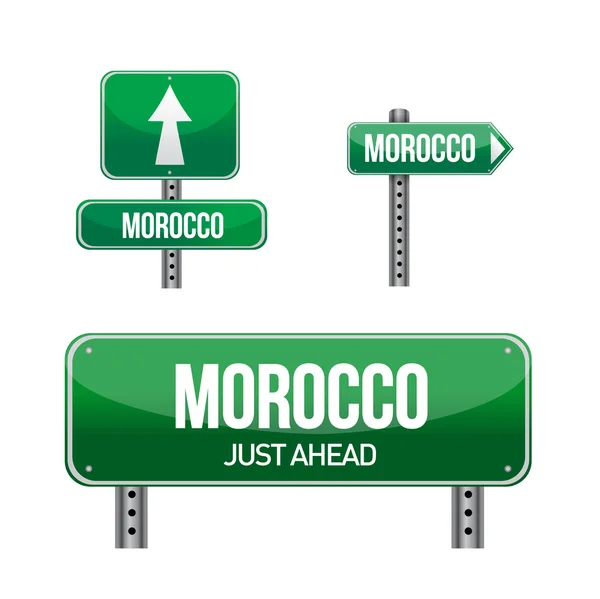 Morocco Paese cartello stradale — Foto Stock