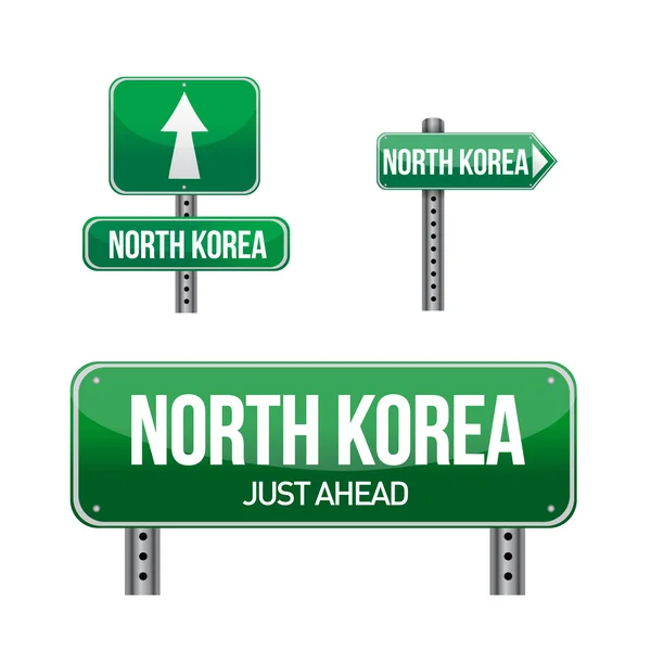 Noord-korea land verkeersbord — Stockfoto