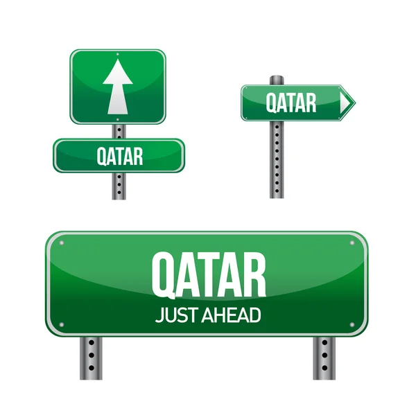 Qatar landstraßenschild — Stockfoto