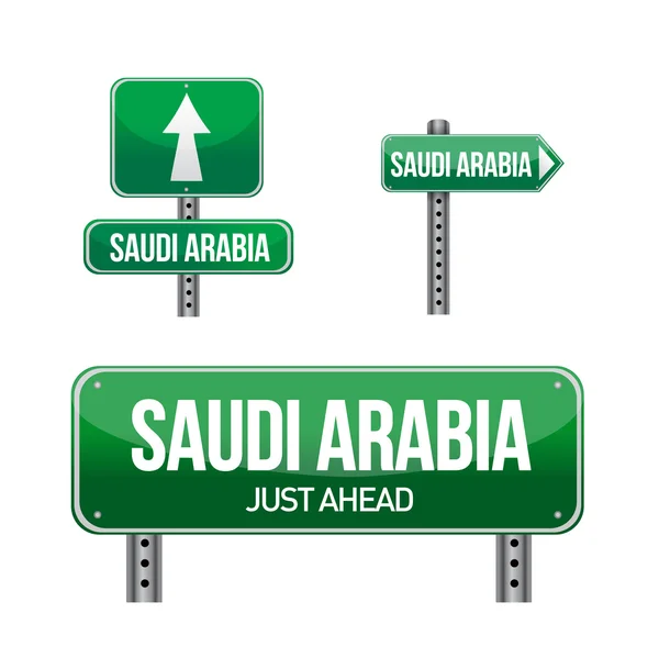 Saudi arabien landstraßenschild — Stockfoto