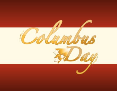 Golden Columbus Day card clipart