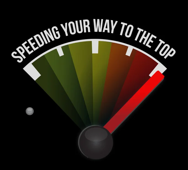 Speeding your way to the top concept speedometer — Stock Photo, Image