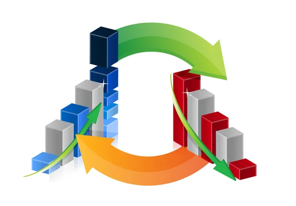 Graph up and down arrows — Stock Photo, Image