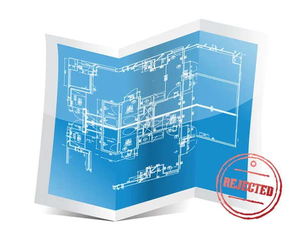 Відхилені blueprint проекту — стокове фото