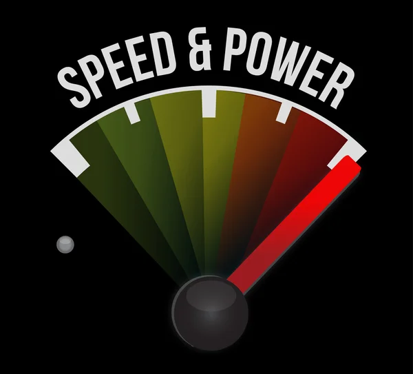速度和力量的概念车速表 — 图库照片